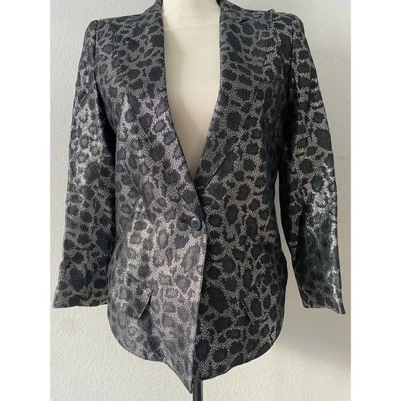 Smythe Blazer Printed Evening Leopard Pattern Jacket Size XS/2 - Picture 9 of 11